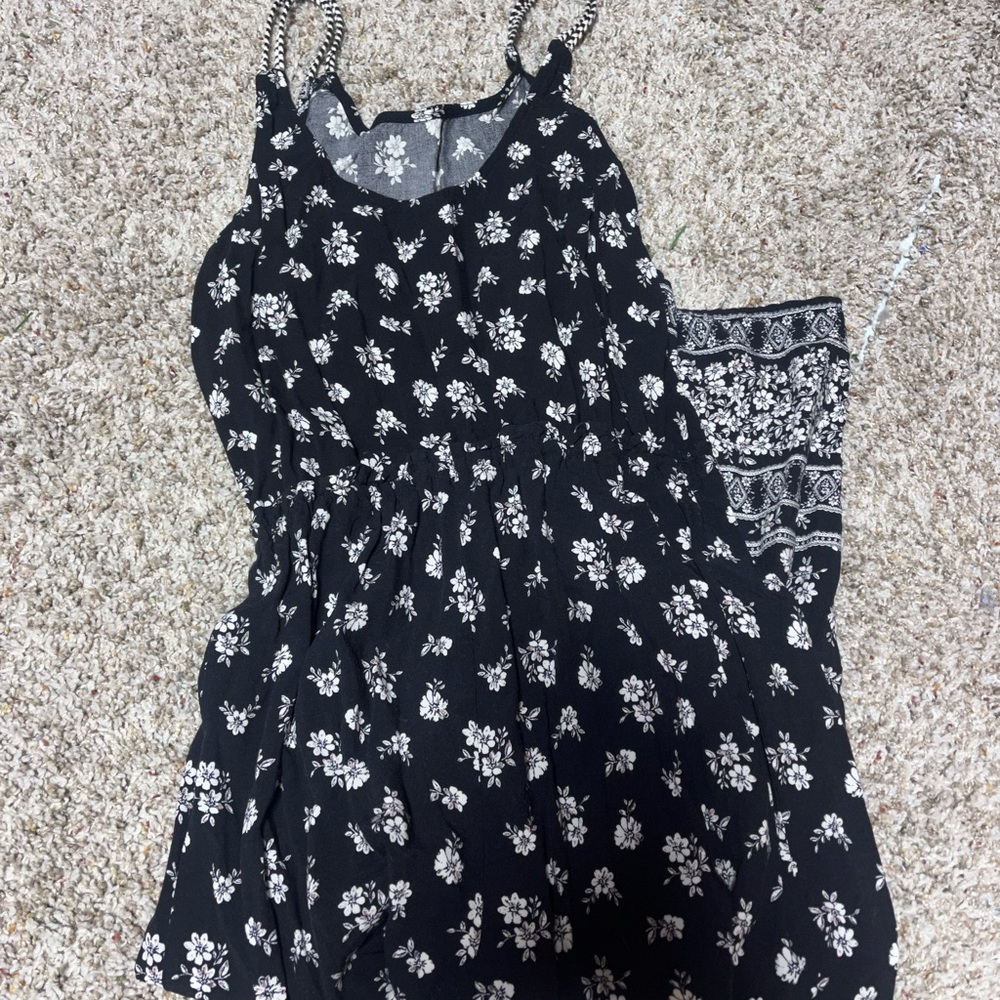 Girls black floral jumpsuit Art class size 14-16